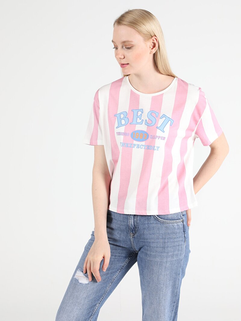 Показати інформацію про Футболка Жіноча Рожева Класичного Крою Cl1051346