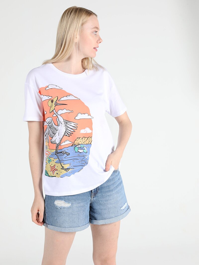 Показати інформацію про Футболка Жіноча Біла Класичного Крою Cl1051418