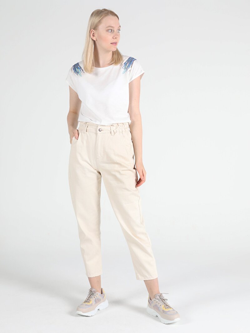 Показати інформацію про Брюки Жіночі Бежеві Вільного Крою Cl1051913