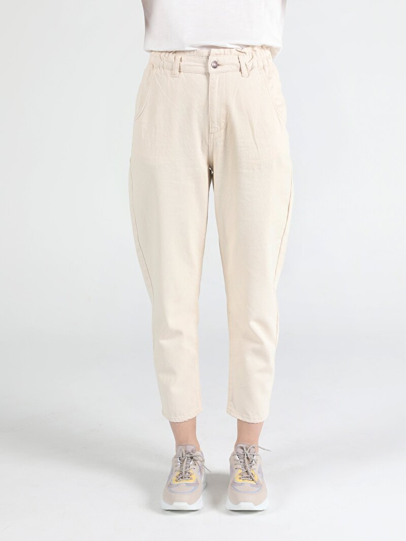 Показати інформацію про Брюки Жіночі Бежеві Вільного Крою Cl1051913