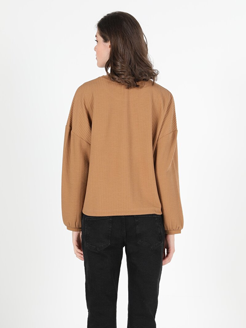 Показати інформацію про Футболка З Довгим Рукавом Жіноча Коричнева  Cl1050509