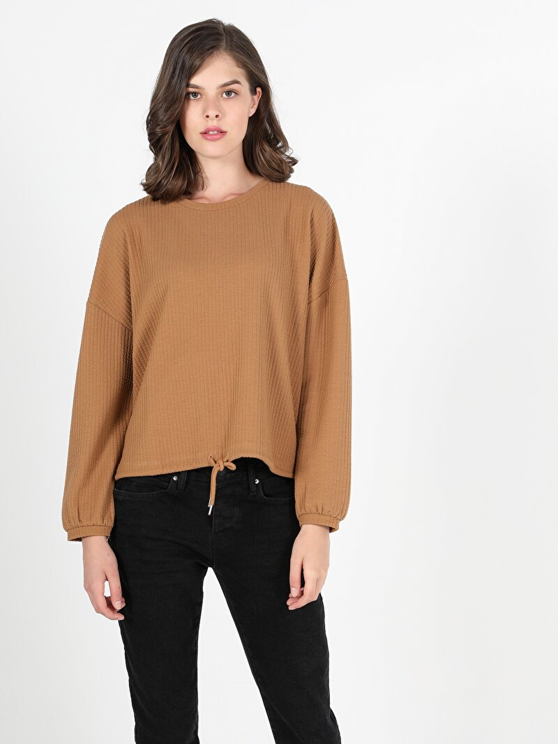 Показати інформацію про Футболка З Довгим Рукавом Жіноча Коричнева  Cl1050509