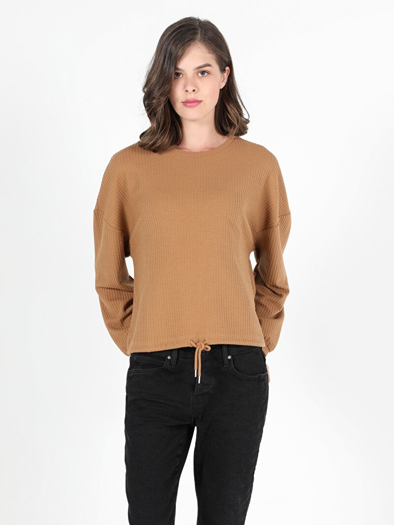 Показати інформацію про Футболка З Довгим Рукавом Жіноча Коричнева  Cl1050509