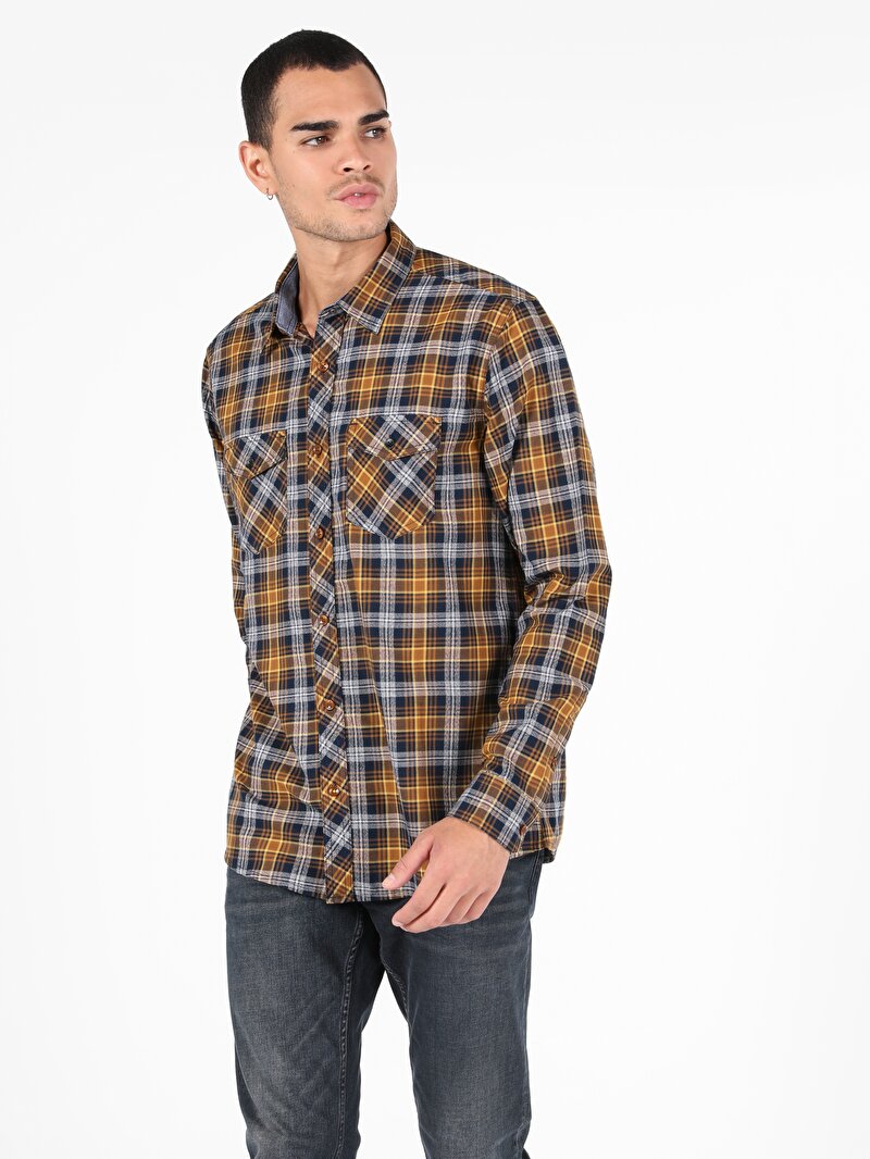 Показати інформацію про Сорочка З Довгим Рукавом Чоловіча Жовта  Cl1051212