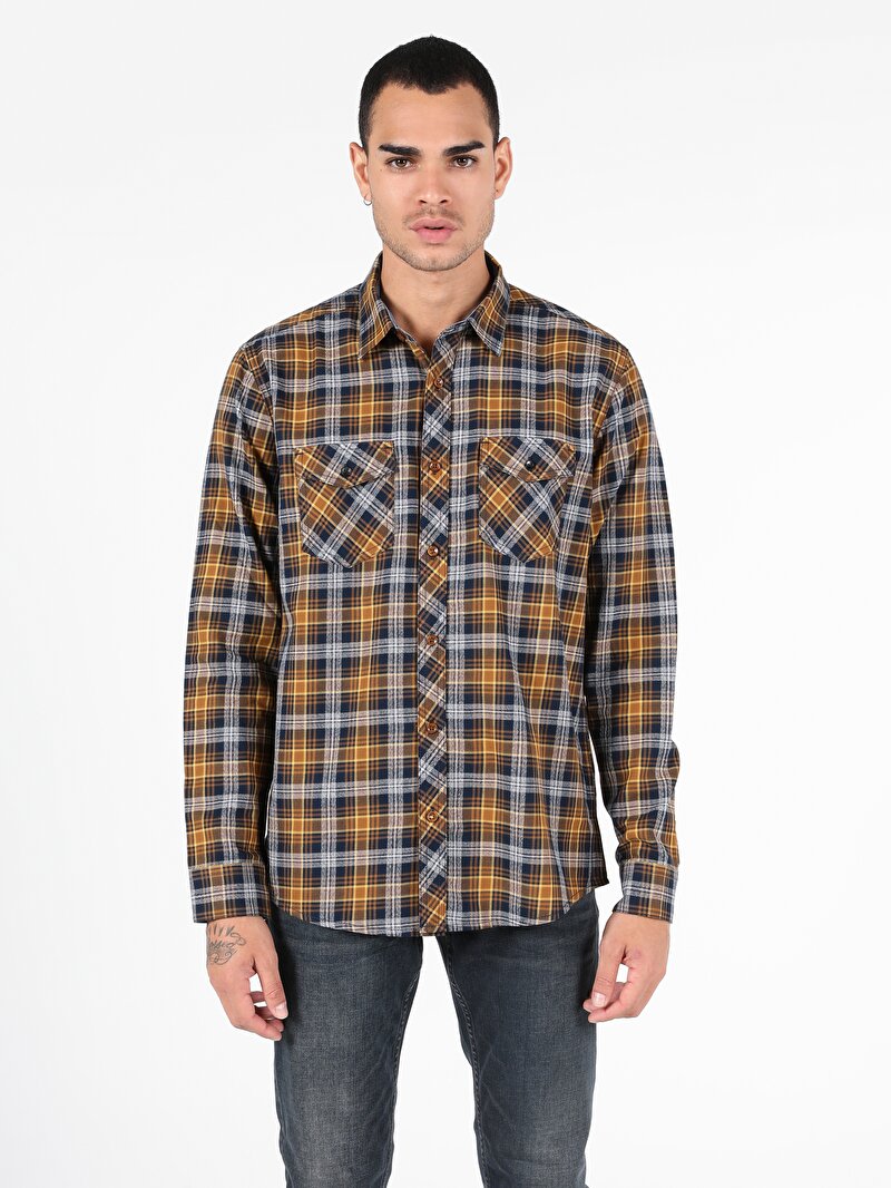 Показати інформацію про Сорочка З Довгим Рукавом Чоловіча Жовта  Cl1051212