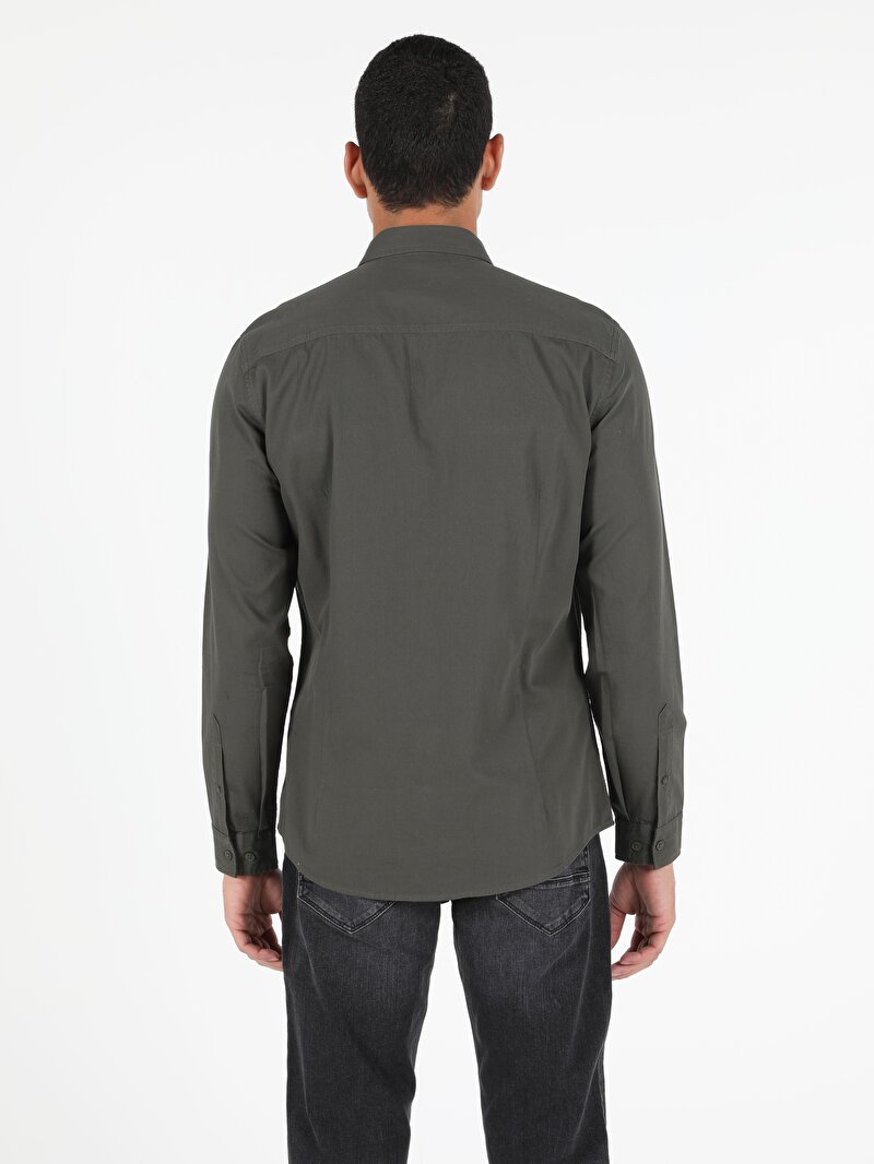 Показати інформацію про Сорочка З Довгим Рукавом Чоловіча Зелена  Cl1049880