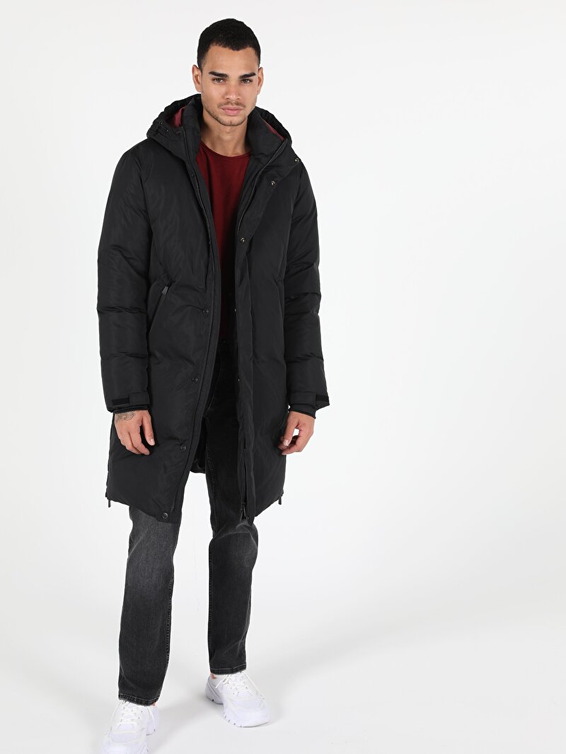 Показати інформацію про Пальто Чоловіче Чорне Класичного Крою Cl1051117