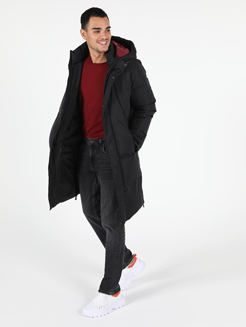 Показати інформацію про Пальто Чоловіче Чорне Класичного Крою Cl1051117