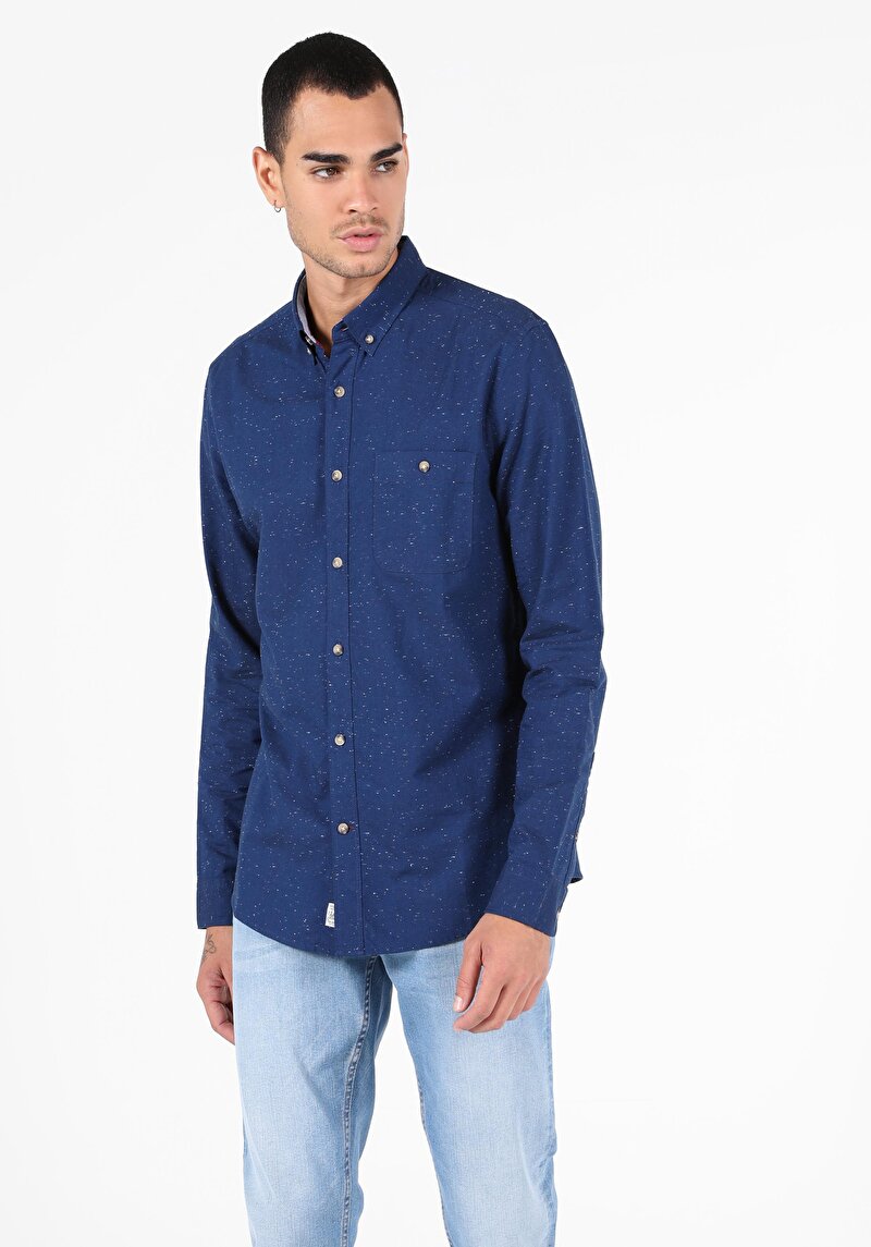 Зображення Сорочка З Довгим Рукавом Чоловіча Синя  Cl1050035