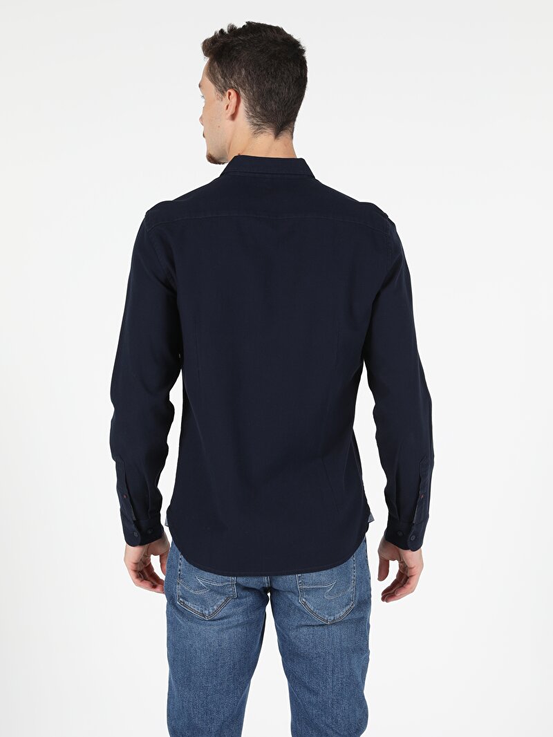 Показати інформацію про Сорочка З Довгим Рукавом Чоловіча Синя  Cl1050122