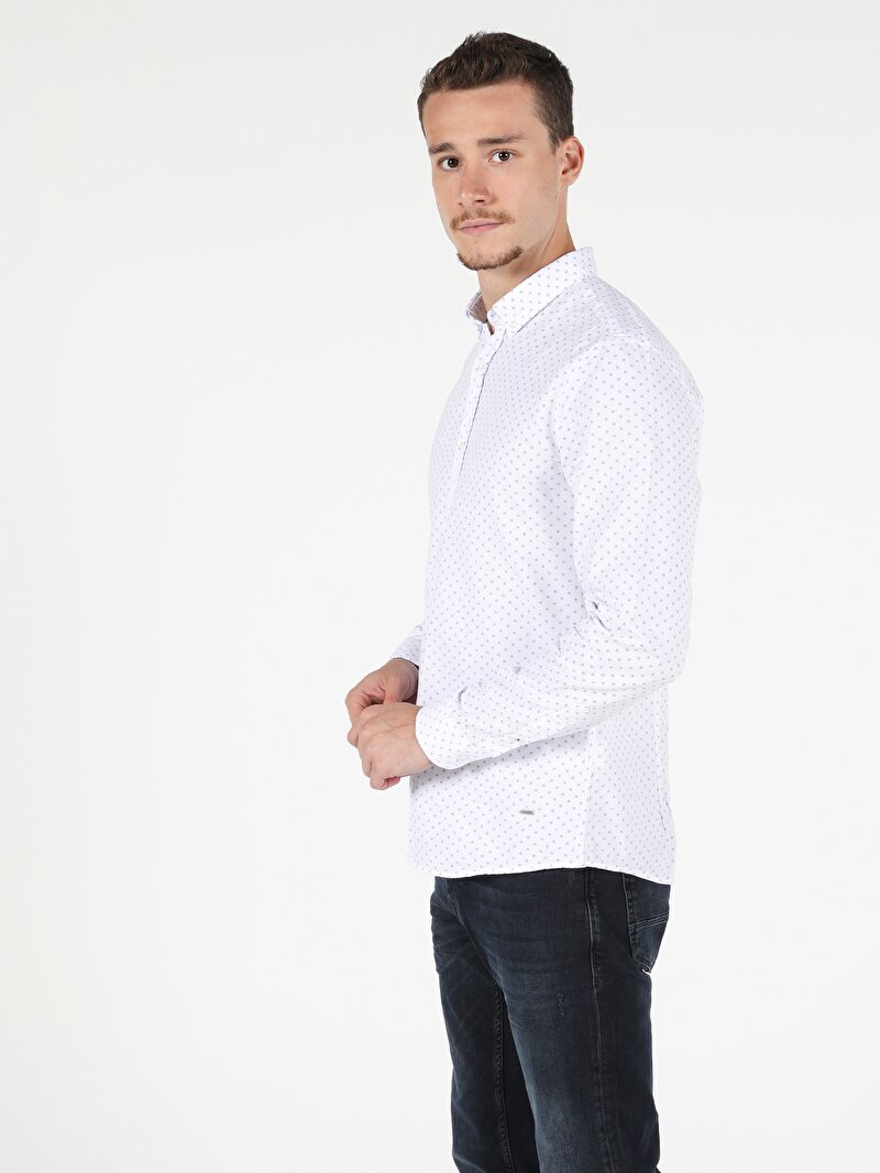 Показати інформацію про Сорочка З Довгим Рукавом Чоловіча Біла  Cl1051370