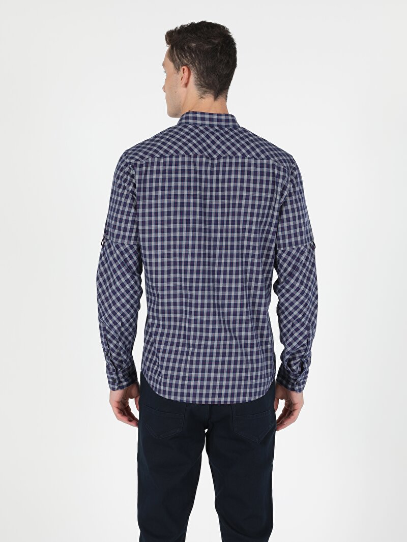 Показати інформацію про Сорочка З Довгим Рукавом Чоловіча Синя  Cl1049845