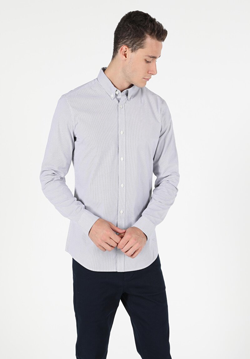 Показати інформацію про Сорочка З Довгим Рукавом Чоловіча Біла  Cl1050117