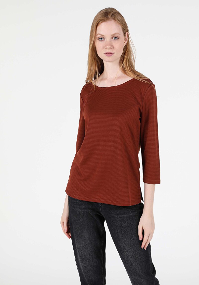 Зображення Футболка З Довгим Рукавом Жіноча Коричнева Cl1050484