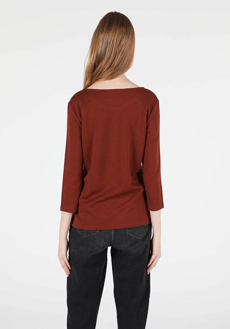 Показати інформацію про Футболка З Довгим Рукавом Жіноча Коричнева  Cl1050484