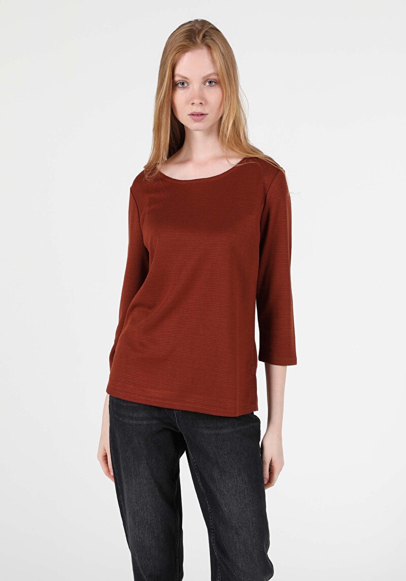 Показати інформацію про Футболка З Довгим Рукавом Жіноча Коричнева  Cl1050484