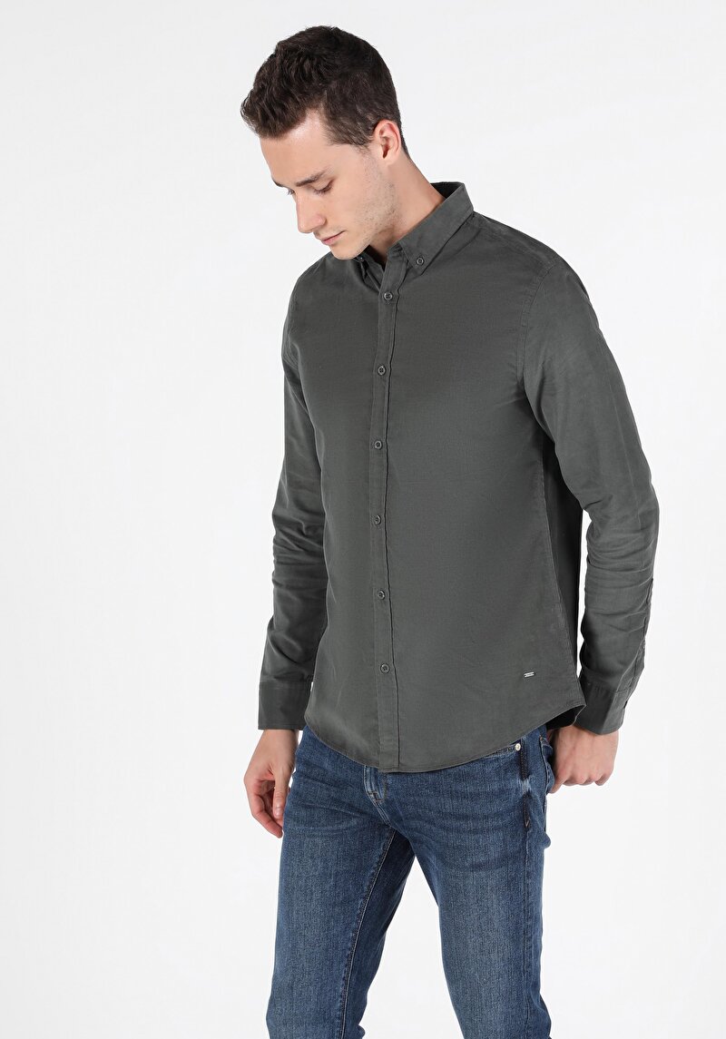 Зображення Сорочка З Довгим Рукавом Чоловіча Зелена Cl1050116