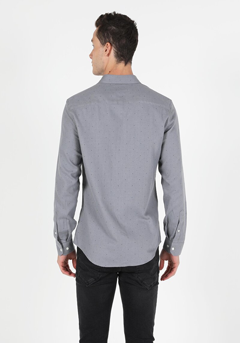 Показати інформацію про Сорочка З Довгим Рукавом Чоловіча Сіра  Cl1051397