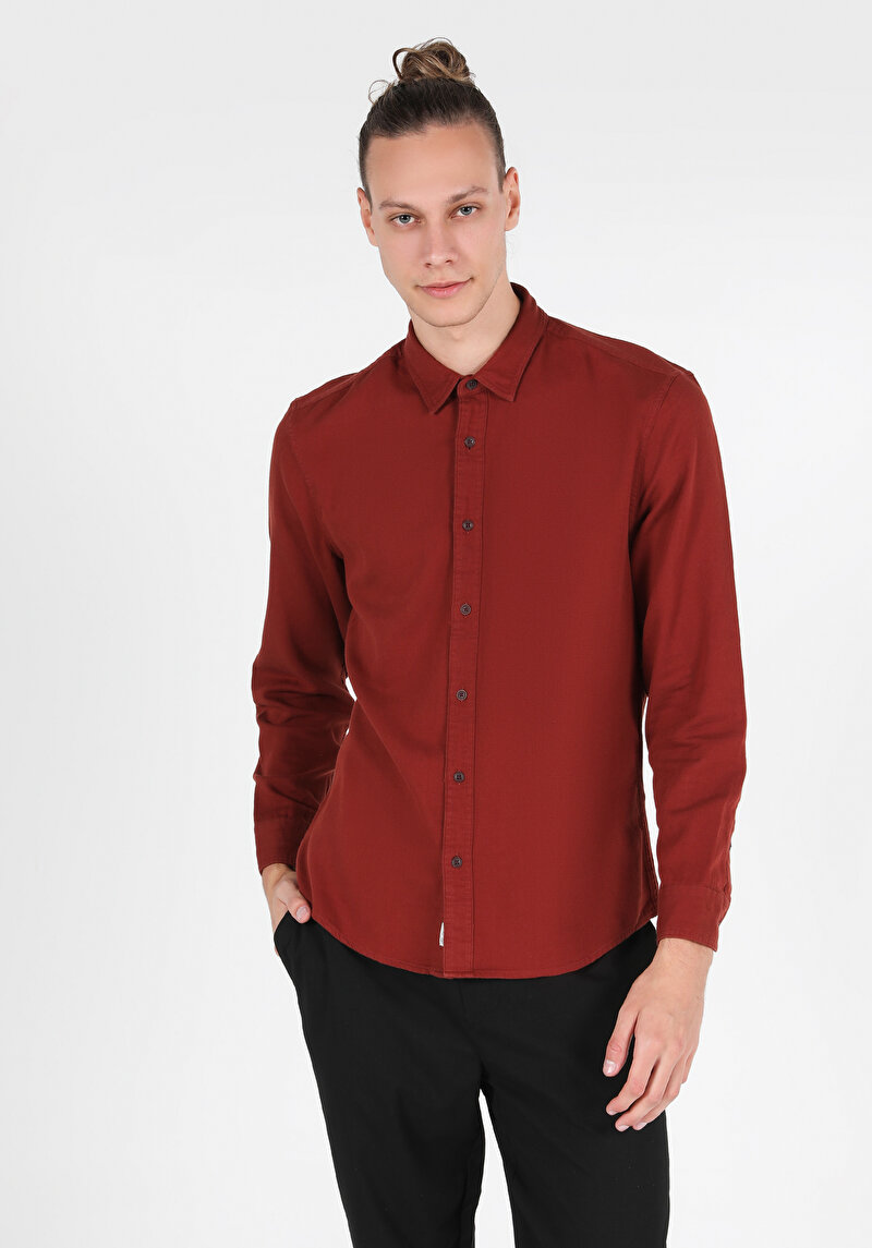 Зображення Сорочка З Довгим Рукавом Чоловіча Помаранчева  Cl1045629