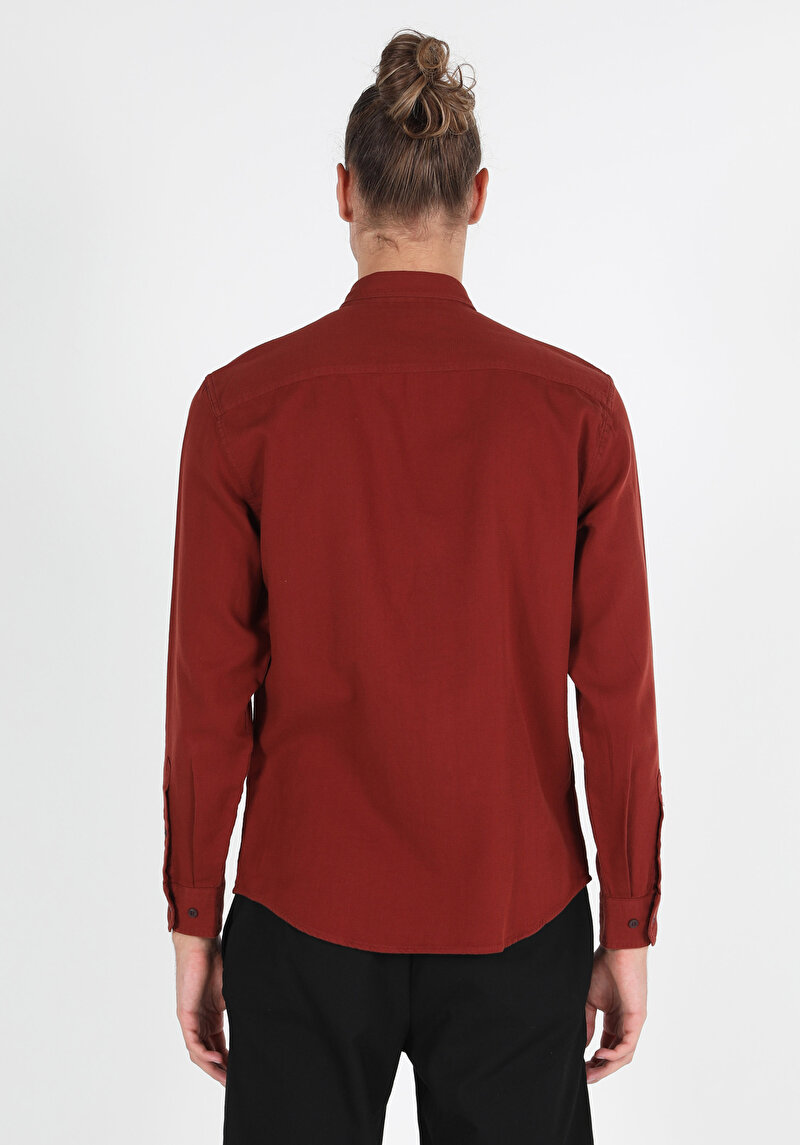 Показати інформацію про Сорочка З Довгим Рукавом Чоловіча Помаранчева  Cl1045629