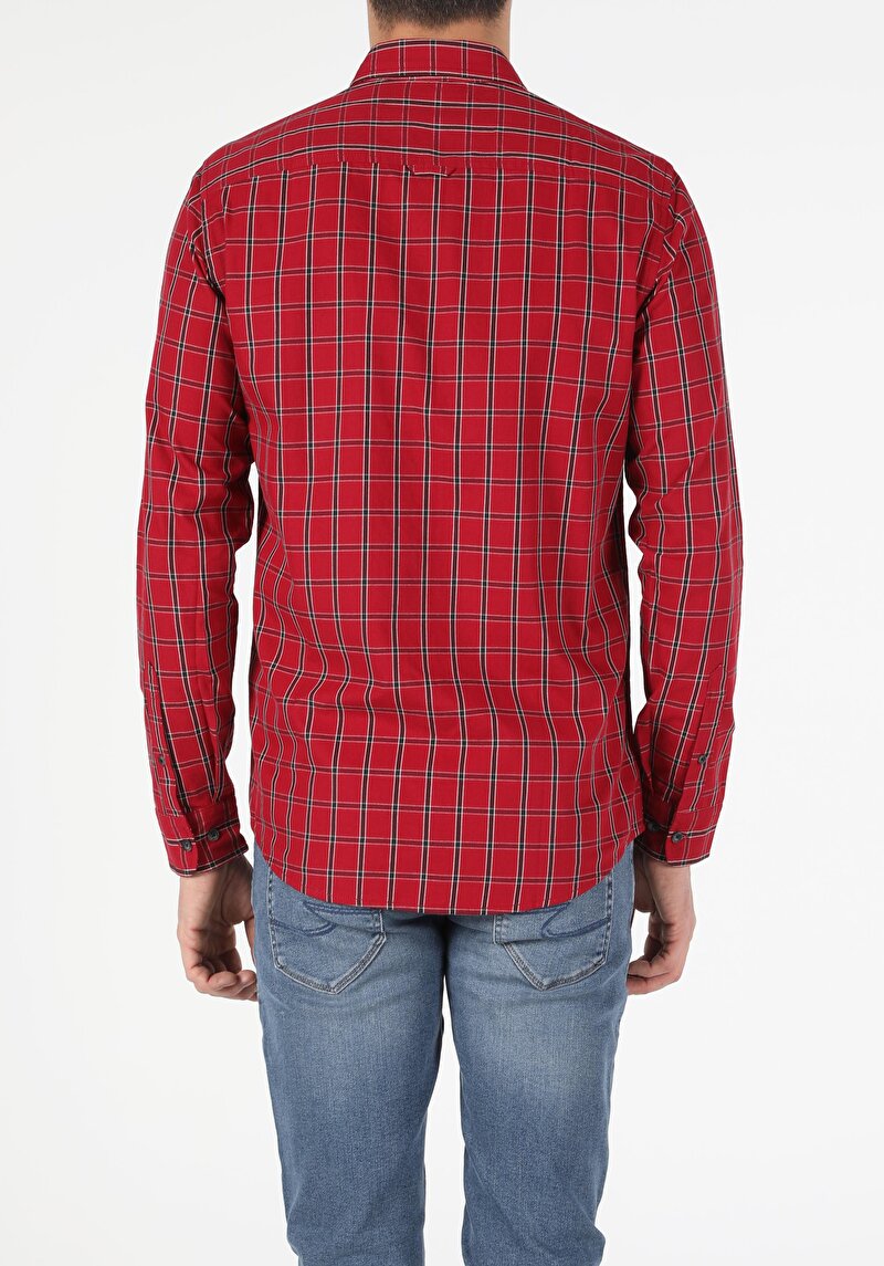 Показати інформацію про Сорочка З Довгим Рукавом Чоловіча Червона  Cl1052993