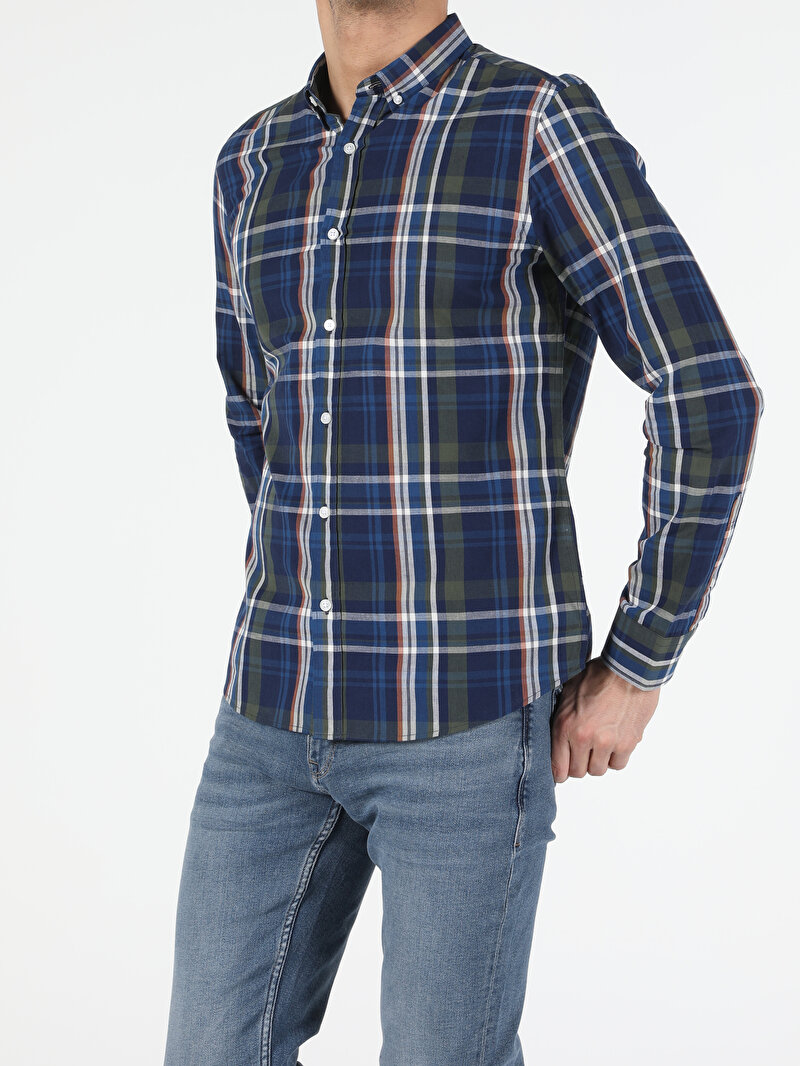 Показати інформацію про Сорочка З Довгим Рукавом Чоловіча Блакитна  Cl1052920