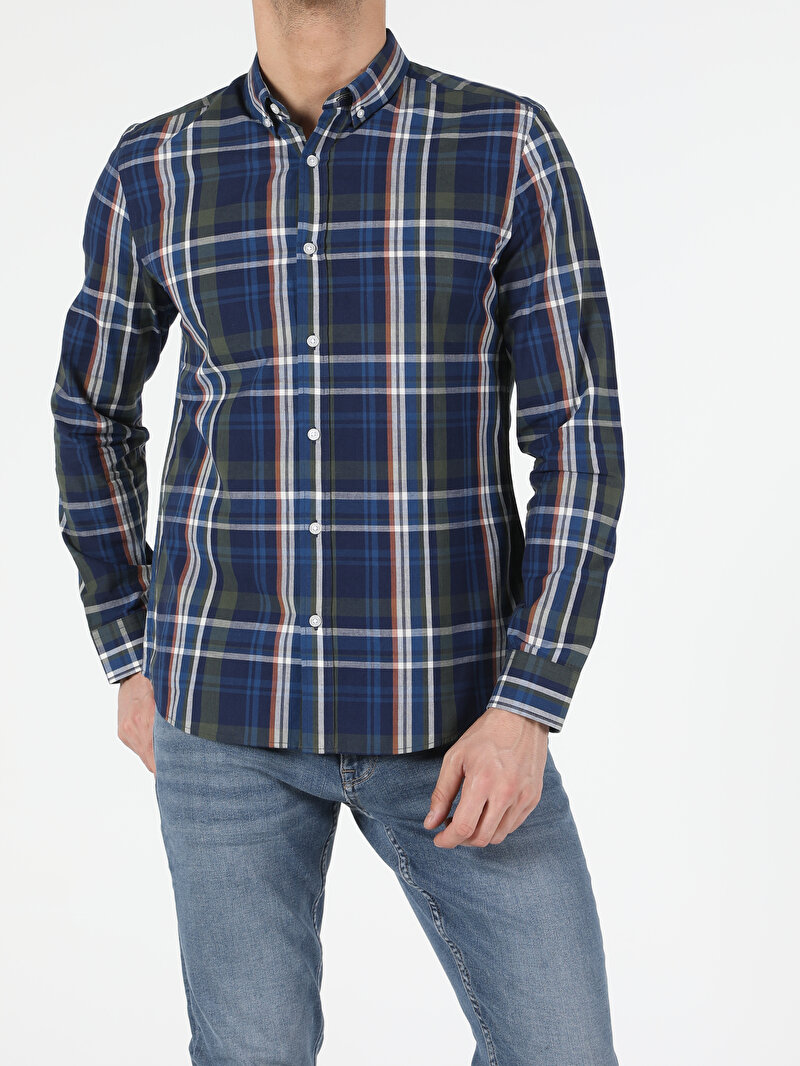 Показати інформацію про Сорочка З Довгим Рукавом Чоловіча Блакитна  Cl1052920