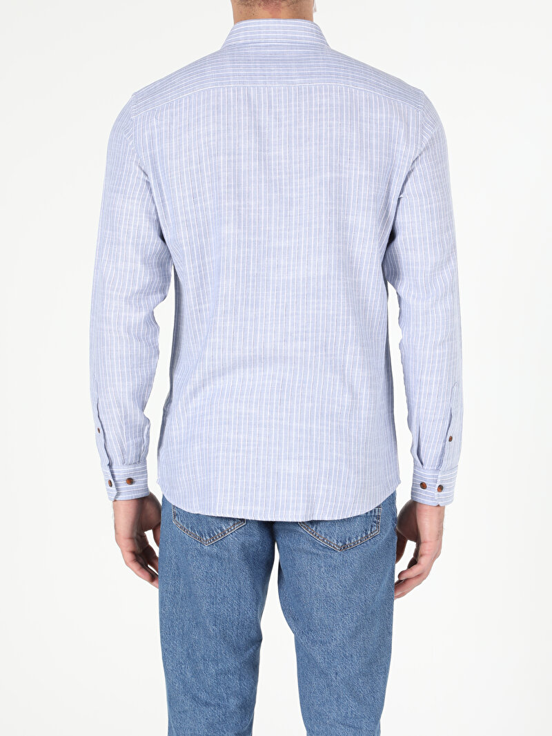 Показати інформацію про Сорочка З Довгим Рукавом Чоловіча Блакитна  Cl1053686