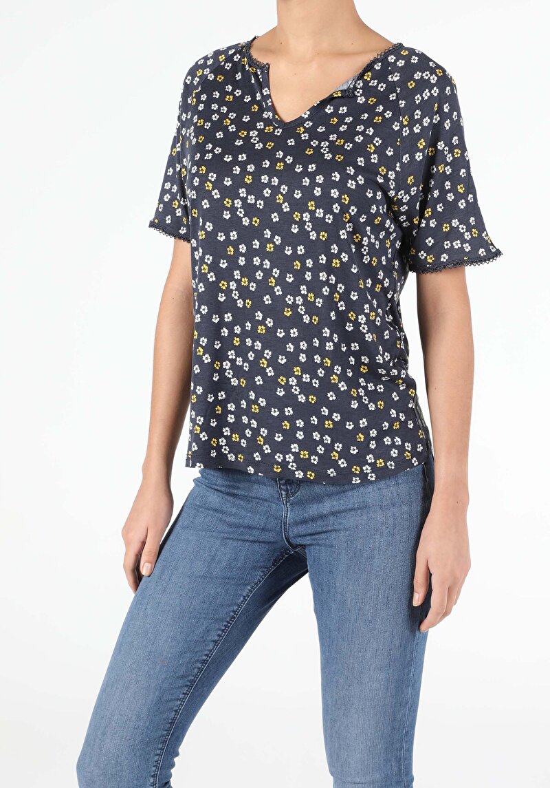 Показати інформацію про Футболка З Коротким Рукавом Жіноча Синя  Cl1049135