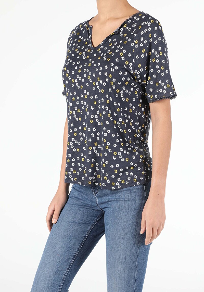 Показати інформацію про Футболка З Коротким Рукавом Жіноча Синя  Cl1049135