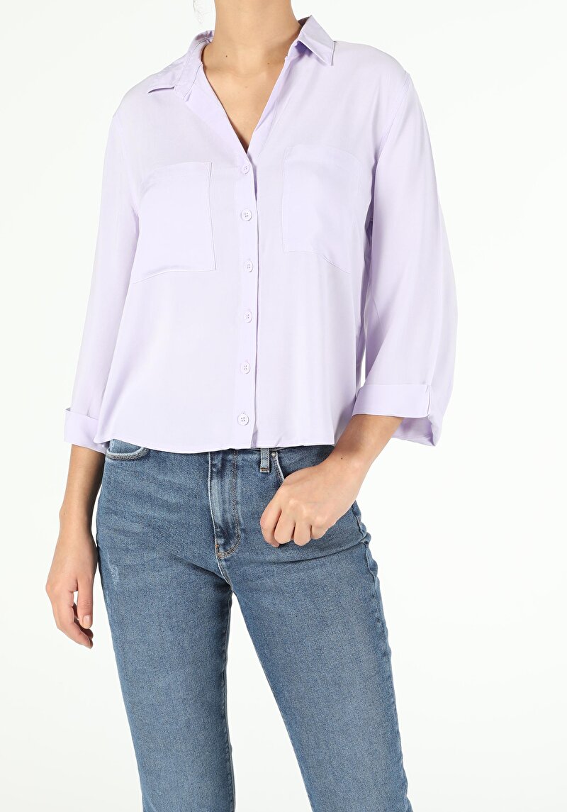Зображення Сорочка З Довгим Рукавом Жіноча Фіолетова Cl1053050