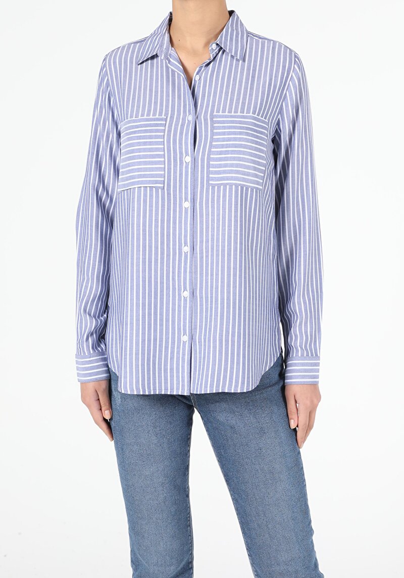 Показати інформацію про Сорочка З Довгим Рукавом Жіноча Блакитна  Cl1047850