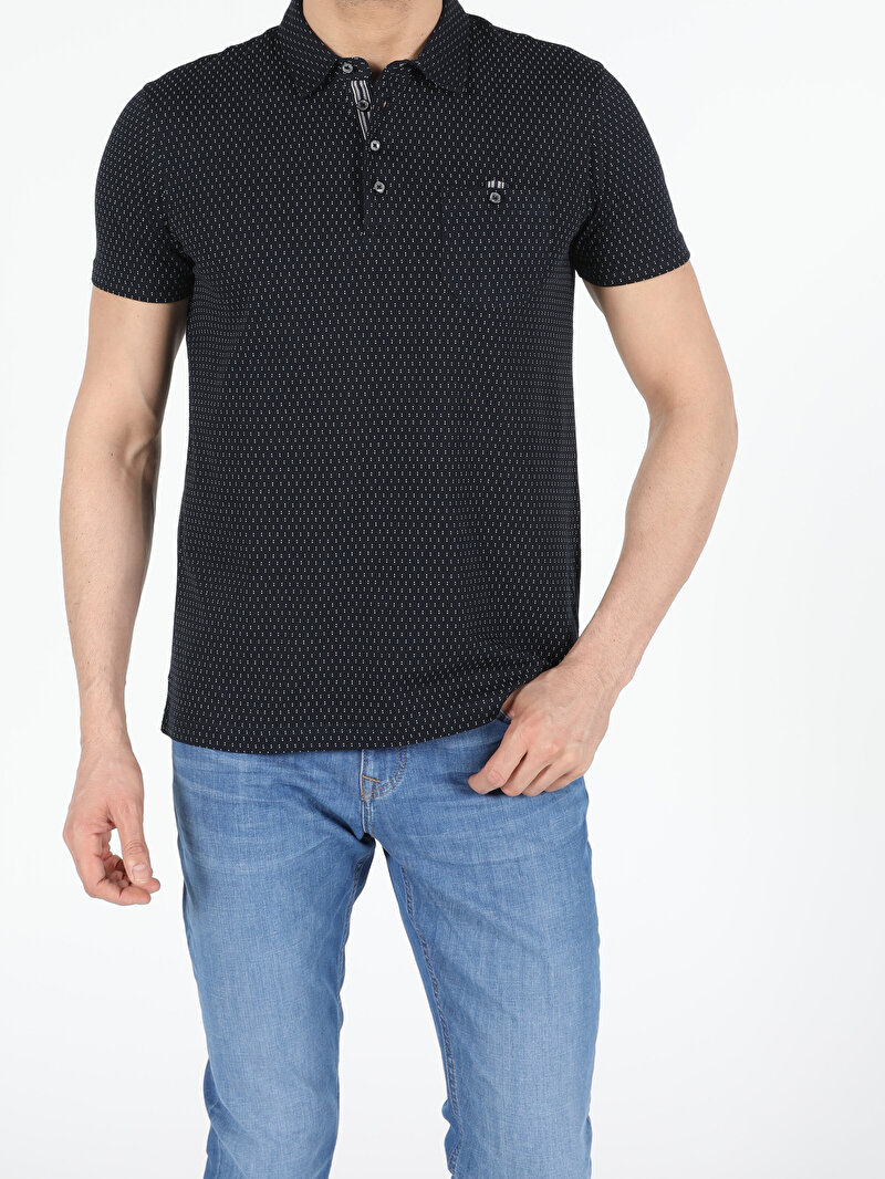 Показати інформацію про Поло Чоловіче Синє Класичного Крою Cl1052043