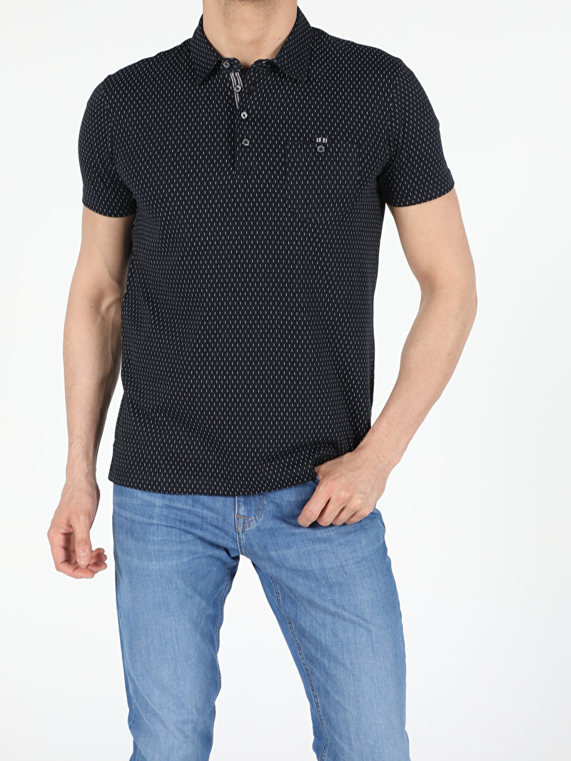 Показати інформацію про Поло Чоловіче Синє Класичного Крою Cl1052043