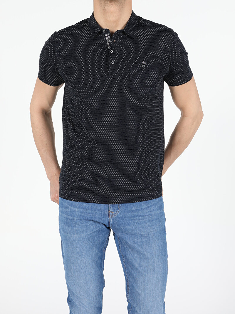 Показати інформацію про Поло Чоловіче Синє Класичного Крою Cl1052043