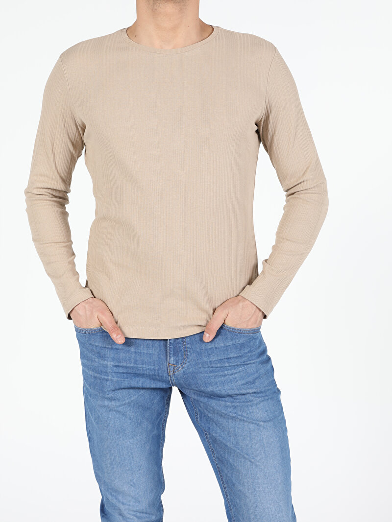 Показати інформацію про Футболка З Довгим Рукавом Чоловіча Бежева  Cl1050230