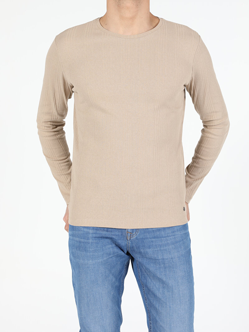 Показати інформацію про Футболка З Довгим Рукавом Чоловіча Бежева  Cl1050230