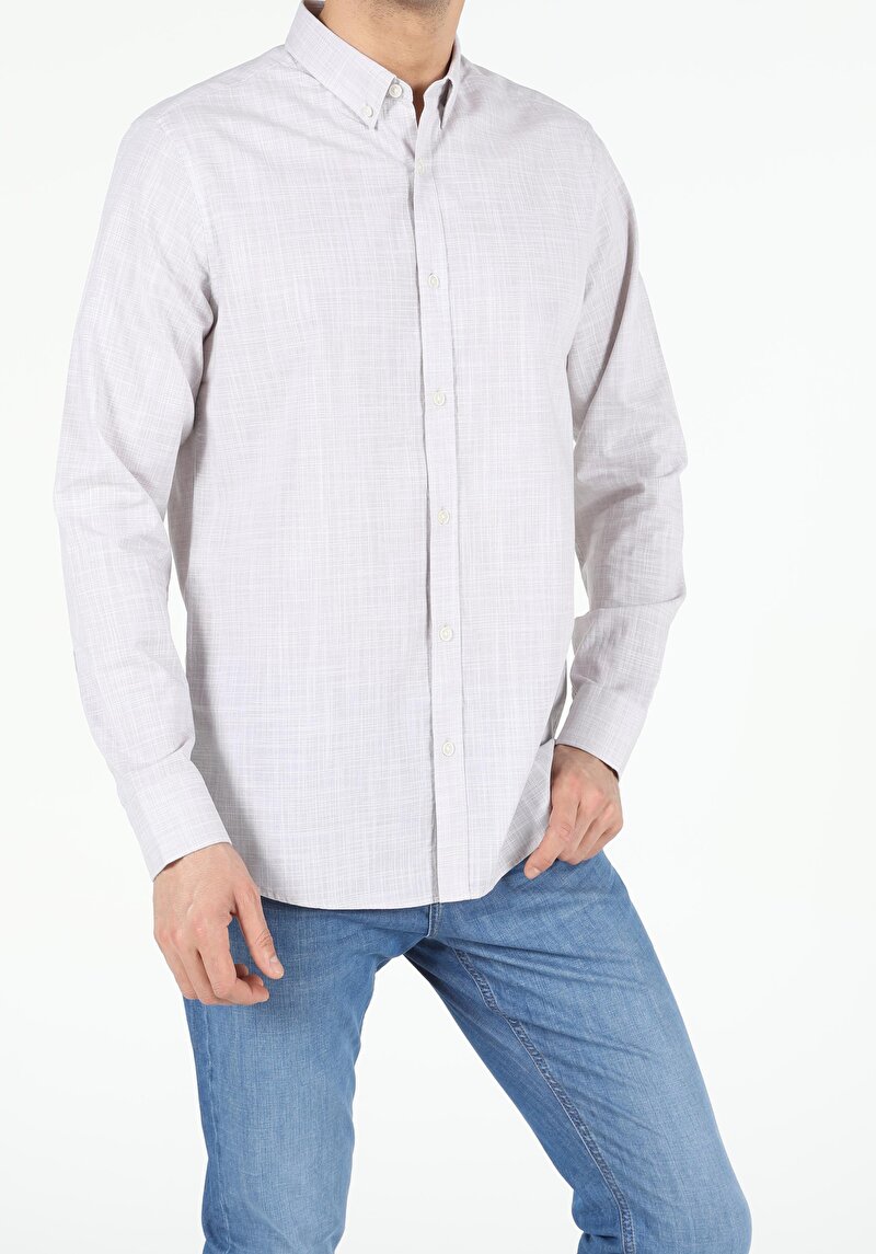 Показати інформацію про Сорочка З Довгим Рукавом Чоловіча Бежева  Cl1053685