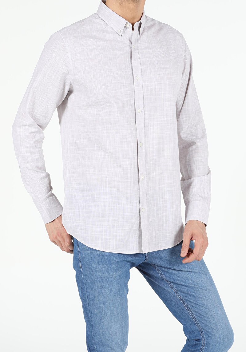 Показати інформацію про Сорочка З Довгим Рукавом Чоловіча Бежева  Cl1053685