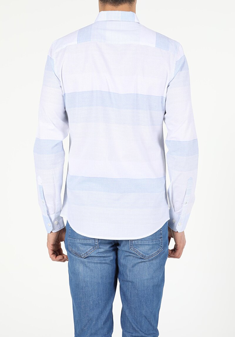 Показати інформацію про Сорочка З Довгим Рукавом Чоловіча Блакитна  Cl1053805