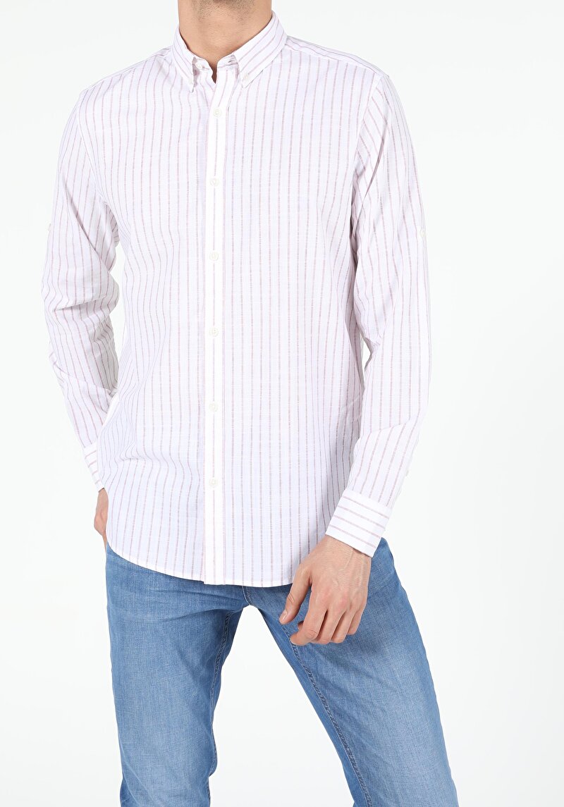 Показати інформацію про Сорочка З Довгим Рукавом Чоловіча Помаранчева  Cl1054061