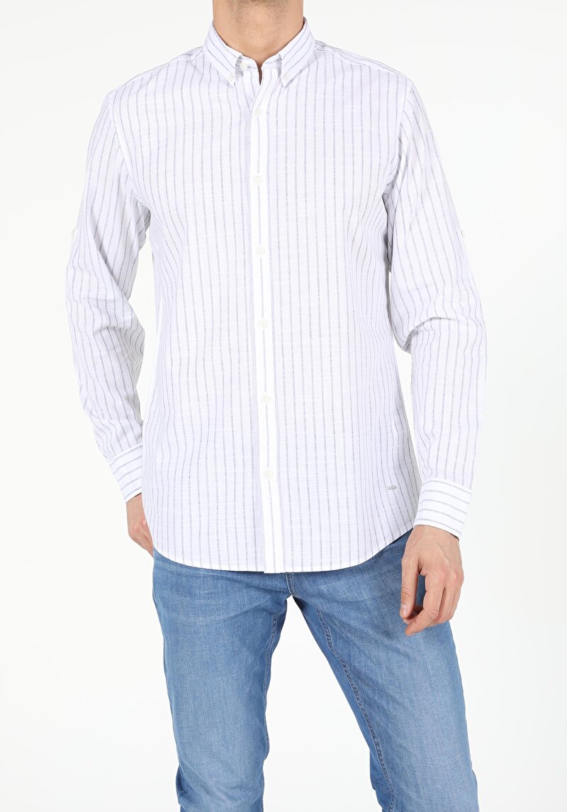 Показати інформацію про Сорочка З Довгим Рукавом Чоловіча Біла  Cl1054061