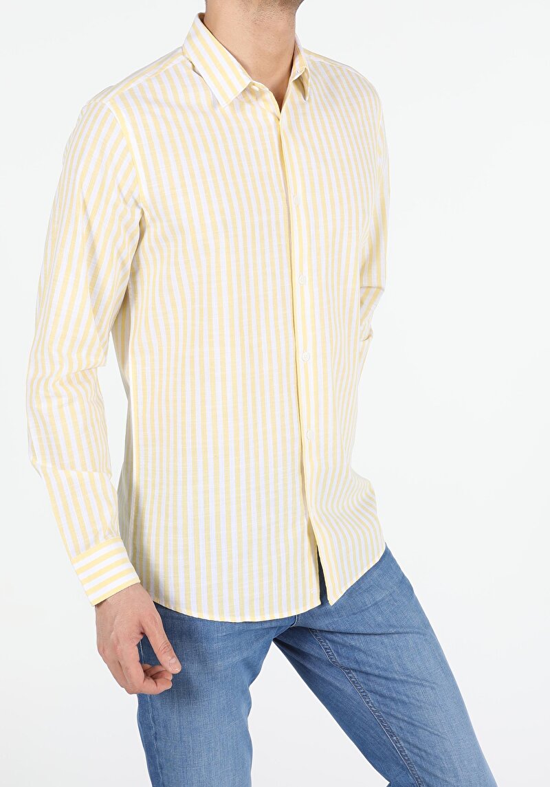 Зображення Сорочка З Довгим Рукавом Чоловіча Жовта Cl1054242