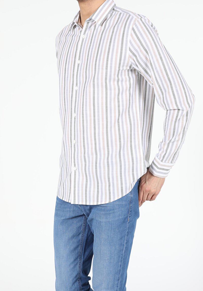 Показати інформацію про Сорочка З Довгим Рукавом Чоловіча Зелена  Cl1054248