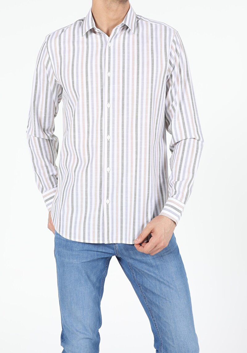 Показати інформацію про Сорочка З Довгим Рукавом Чоловіча Зелена  Cl1054248