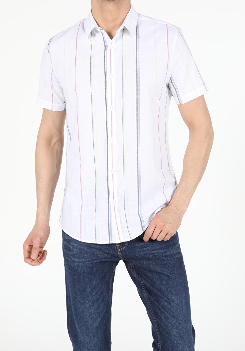 Показати інформацію про Сорочка З Коротким Рукавом Чоловіча Біла  Cl1053985