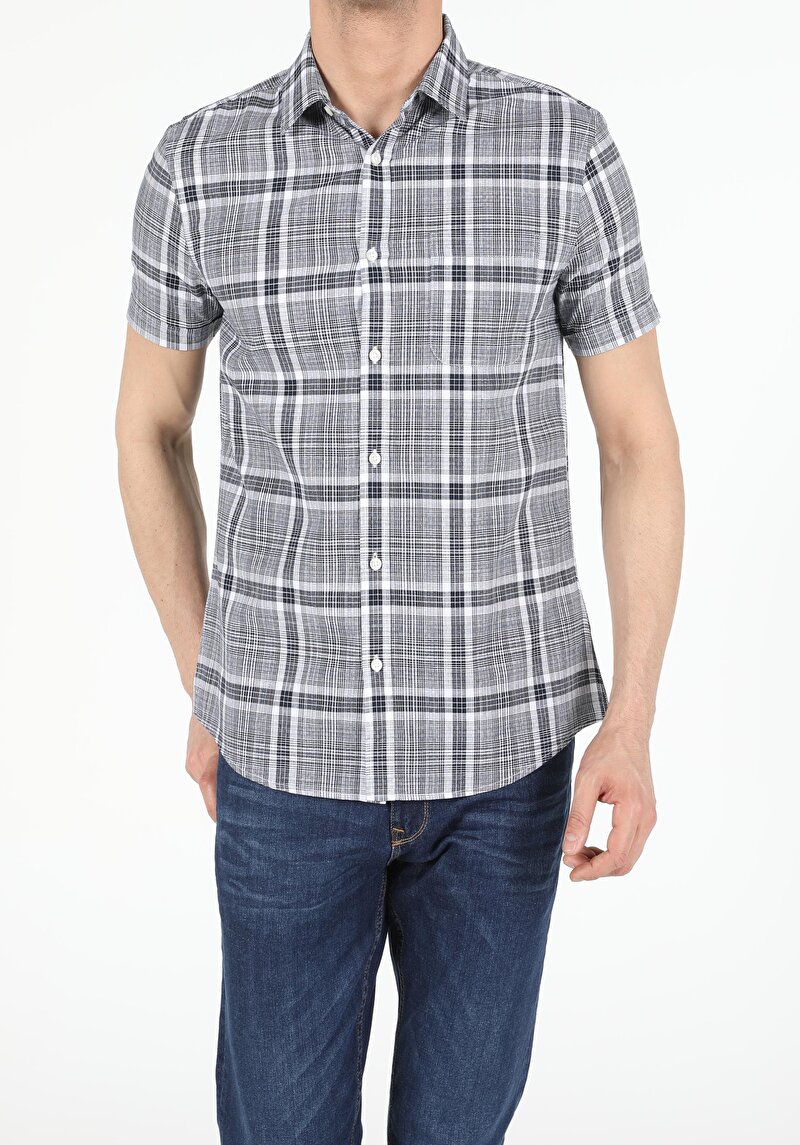 Показати інформацію про Сорочка З Коротким Рукавом Чоловіча Сіра  Cl1054244