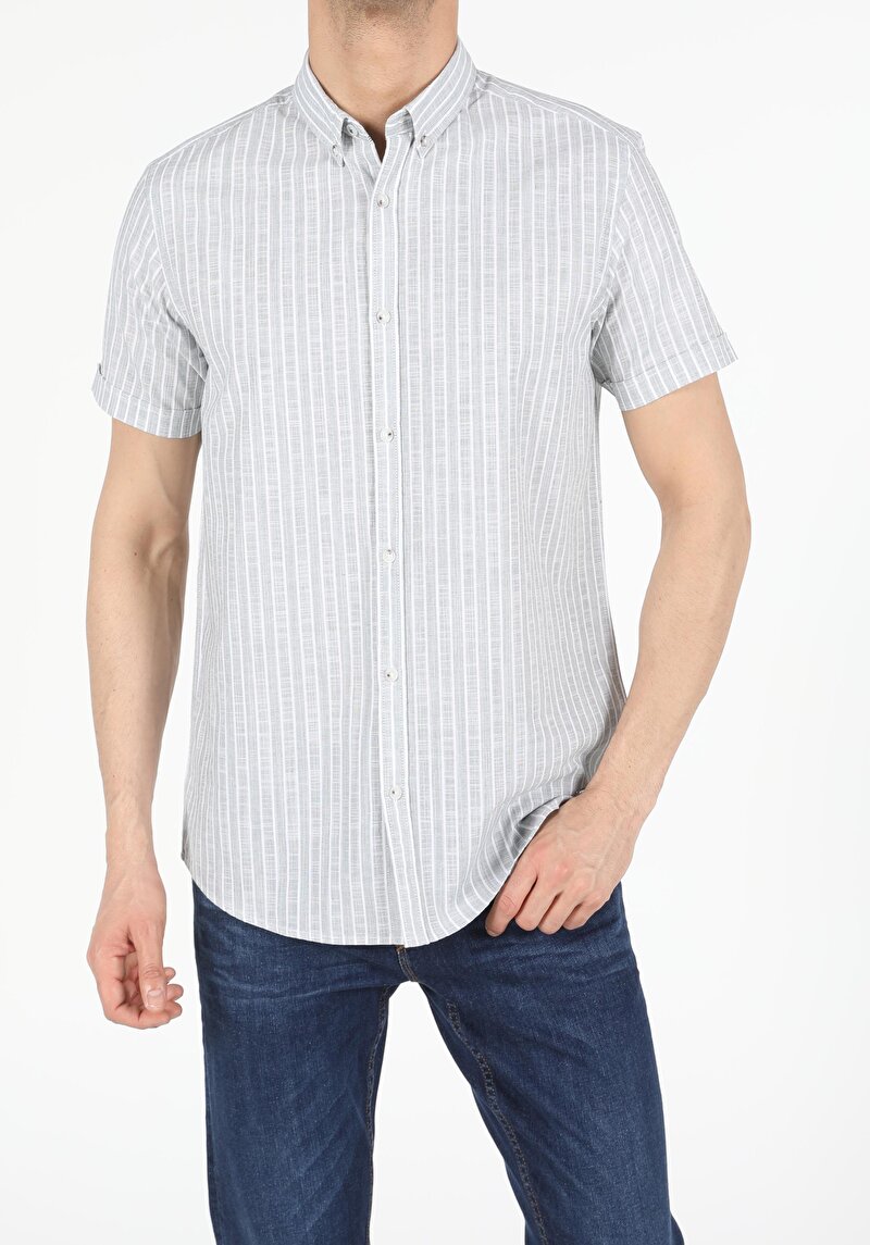 Зображення Сорочка З Коротким Рукавом Чоловіча Зелена  Cl1054711