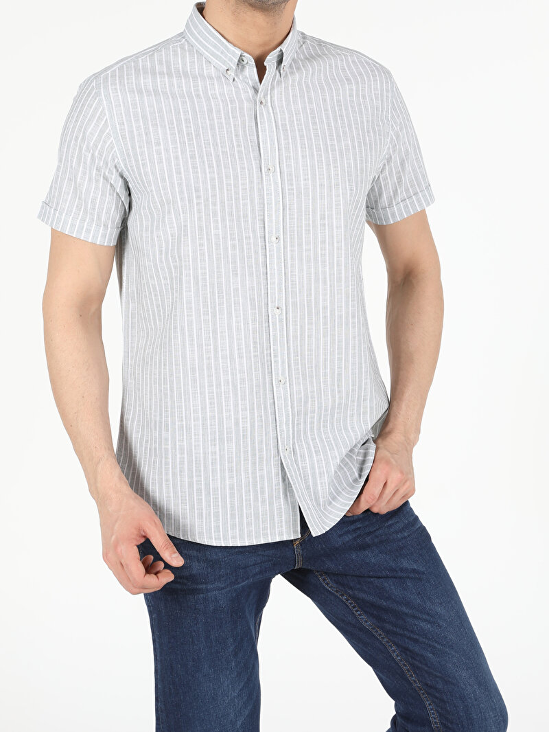 Показати інформацію про Сорочка З Коротким Рукавом Чоловіча Зелена  Cl1054711