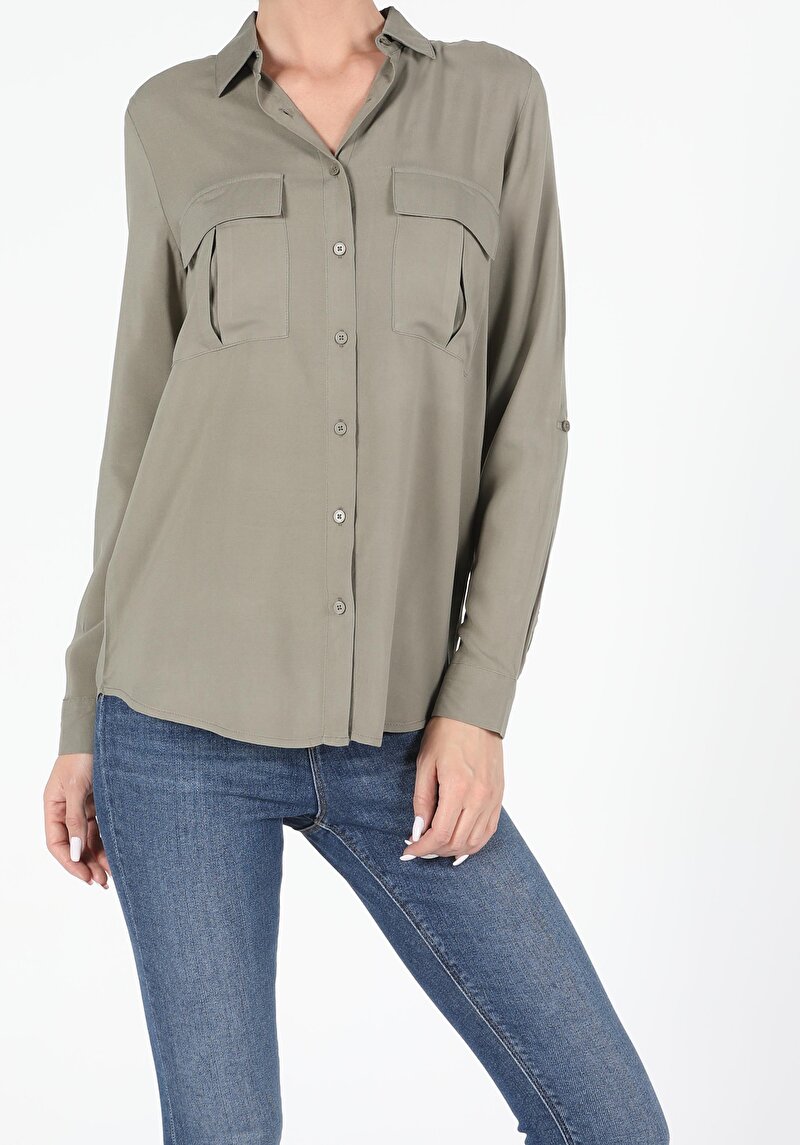 Зображення Сорочка З Довгим Рукавом Жіноча Зелена  Cl1050426